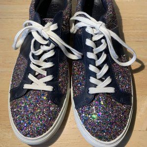 Tory Burch Glitter Sneaker- Navy Blue